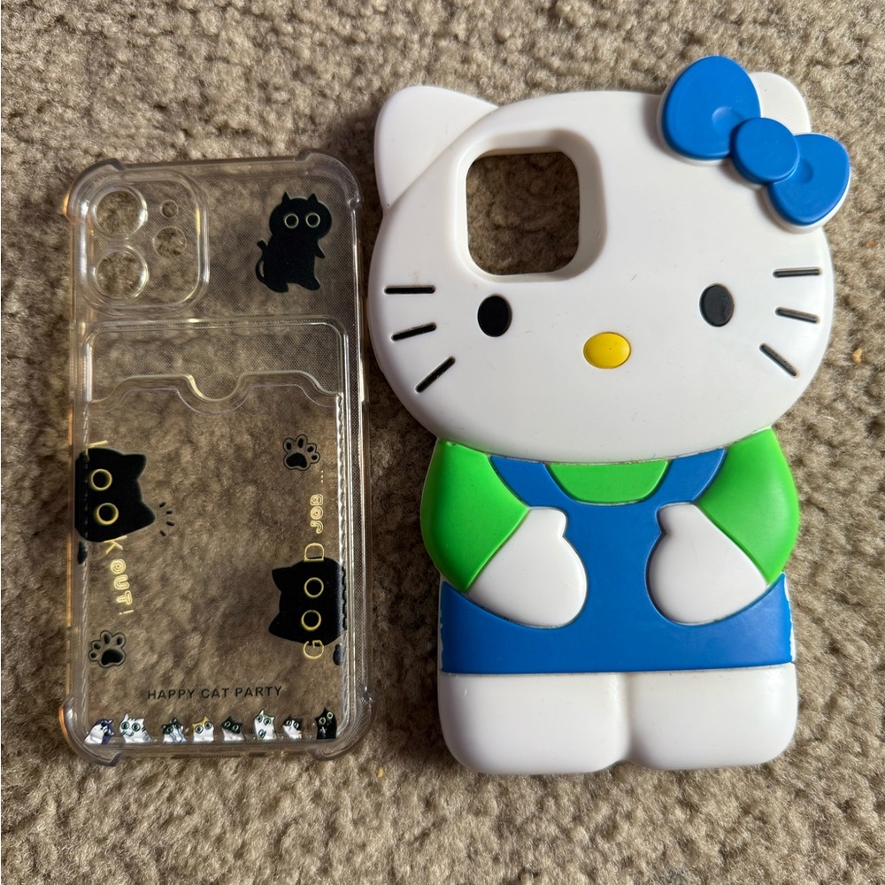 SHEIN Hello Kitty and Black Cat Phone Case Set